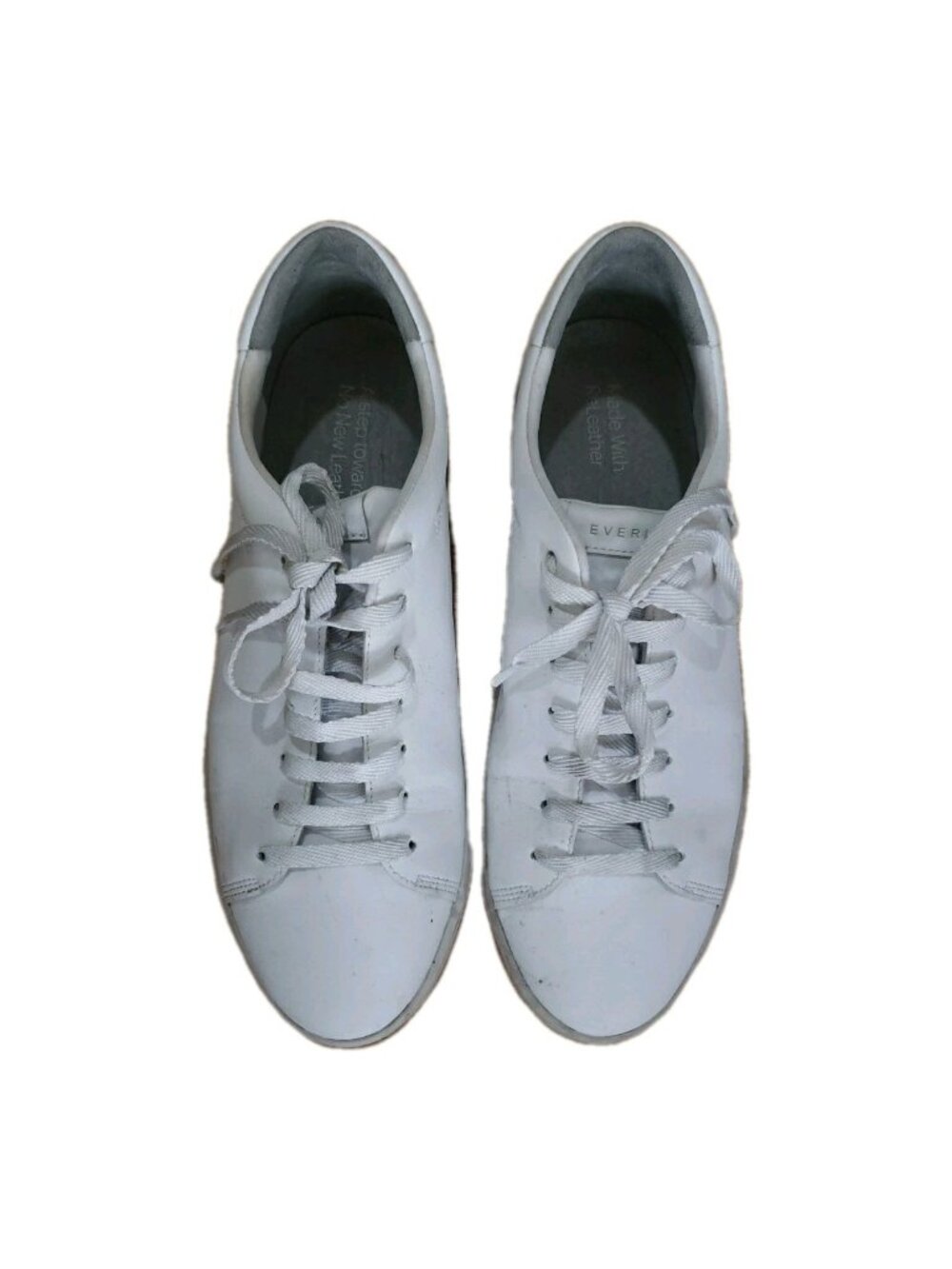 Everlane Releather Tennis Shoe White Unisex W12 M10 Classic Recycled Preppy